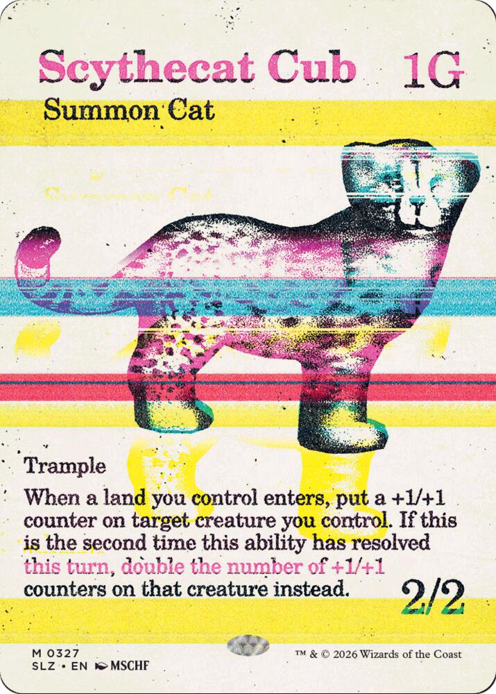 Scythecat Cub 327 card from Secret Lair x MSCHF: The Zeta Set