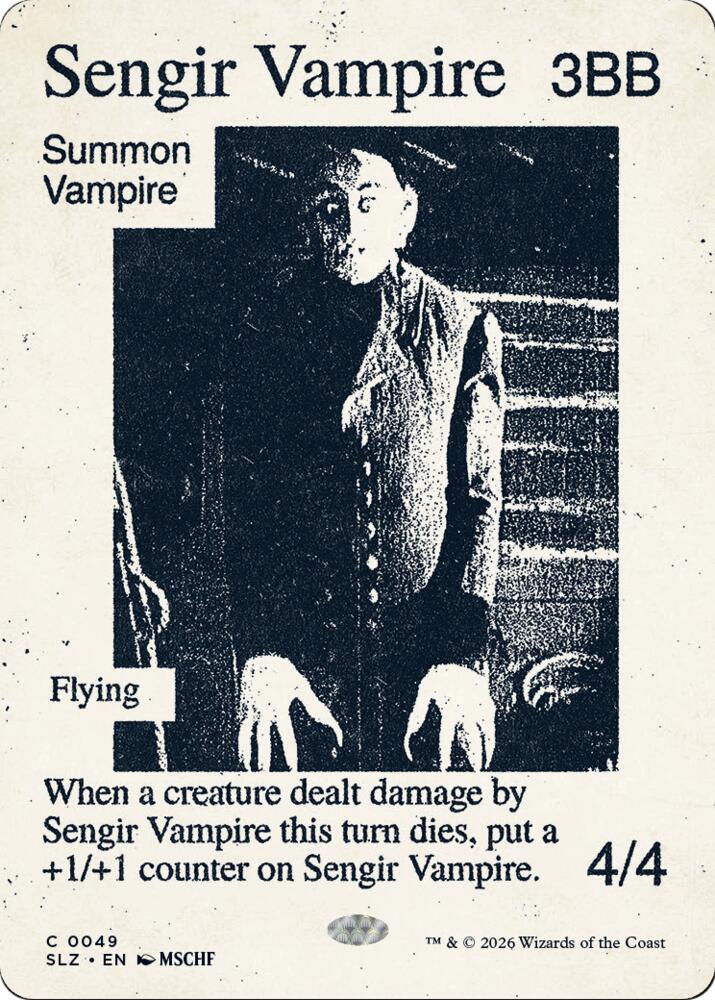Sengir Vampire 49 card from Secret Lair x MSCHF: The Zeta Set
