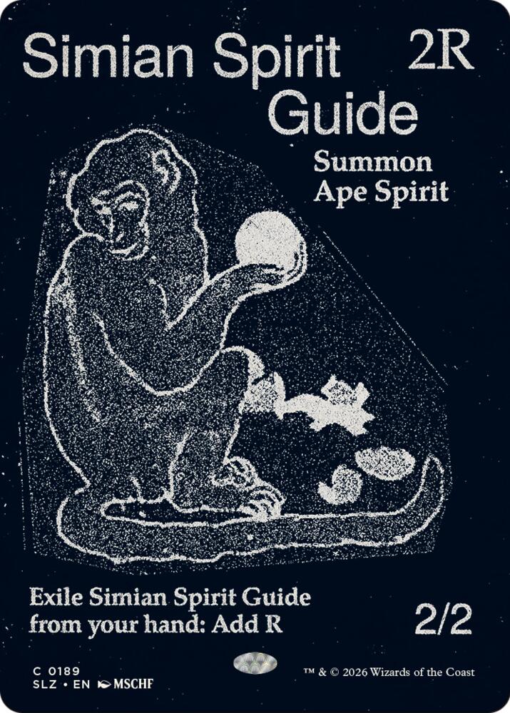 Simian Spirit Guide 189 card from Secret Lair x MSCHF: The Zeta Set