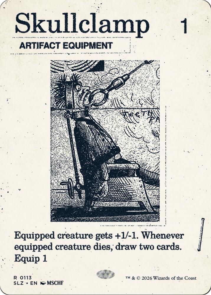 Skullclamp 113 card from Secret Lair x MSCHF: The Zeta Set