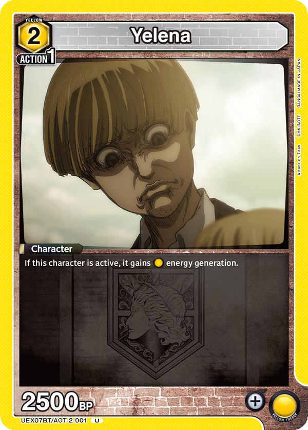 Yelena UEX07BT/AOT-2-001 card from UEX07BT: Attack on Titan Vol. 2