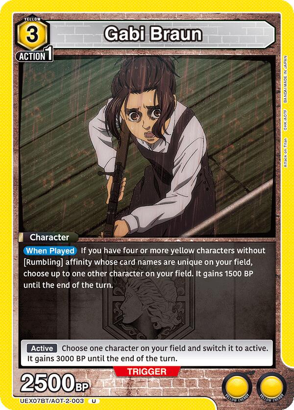 Gabi Braun UEX07BT/AOT-2-003 card from UEX07BT: Attack on Titan Vol. 2