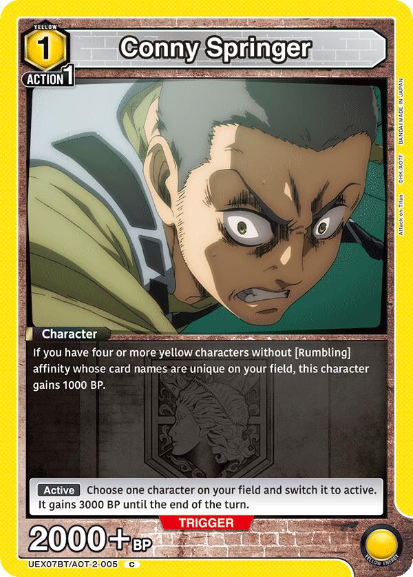 Conny Springer UEX07BT/AOT-2-005 card from UEX07BT: Attack on Titan Vol. 2