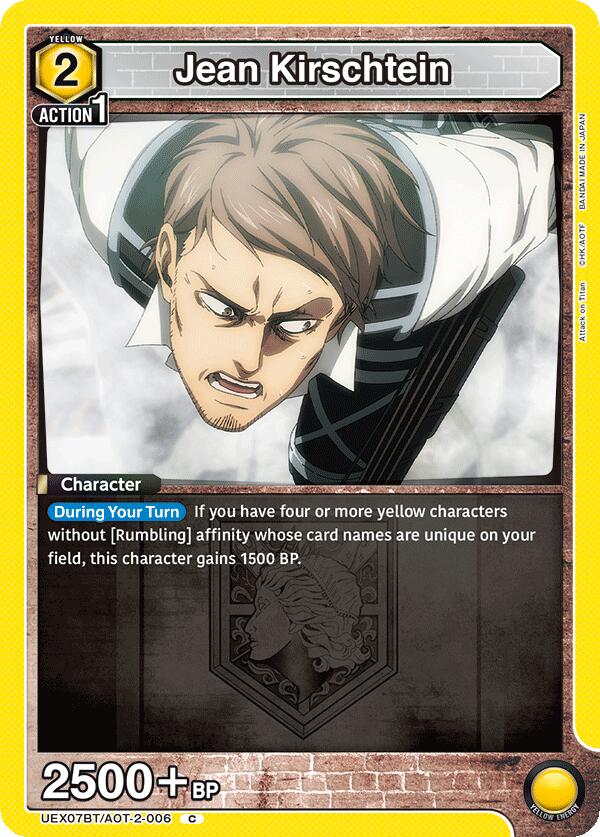Jean Kirschtein UEX07BT/AOT-2-006 card from UEX07BT: Attack on Titan Vol. 2