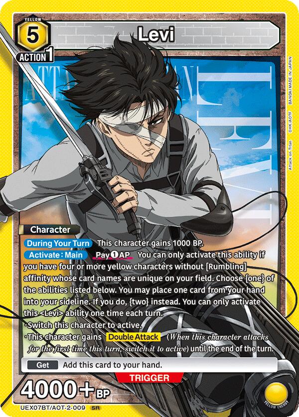 Levi UEX07BT/AOT-2-009 card from UEX07BT: Attack on Titan Vol. 2