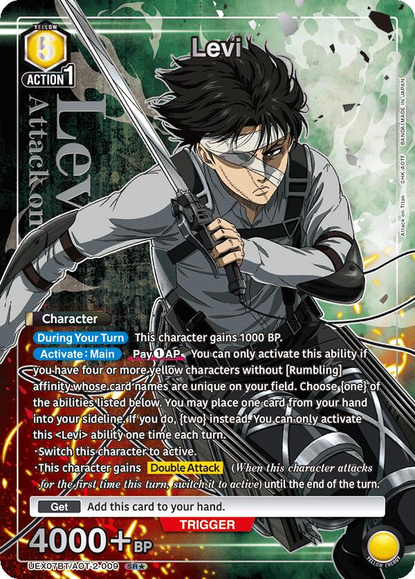 Levi (SR*) UEX07BT/AOT-2-009 card from UEX07BT: Attack on Titan Vol. 2
