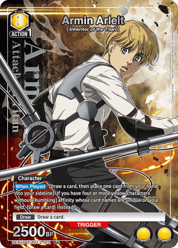 Armin Arlelt (R*) UEX07BT/AOT-2-012 card from UEX07BT: Attack on Titan Vol. 2