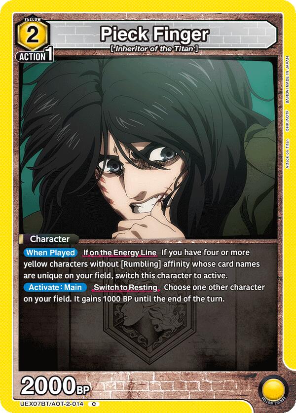 Pieck Finger UEX07BT/AOT-2-014 card from UEX07BT: Attack on Titan Vol. 2