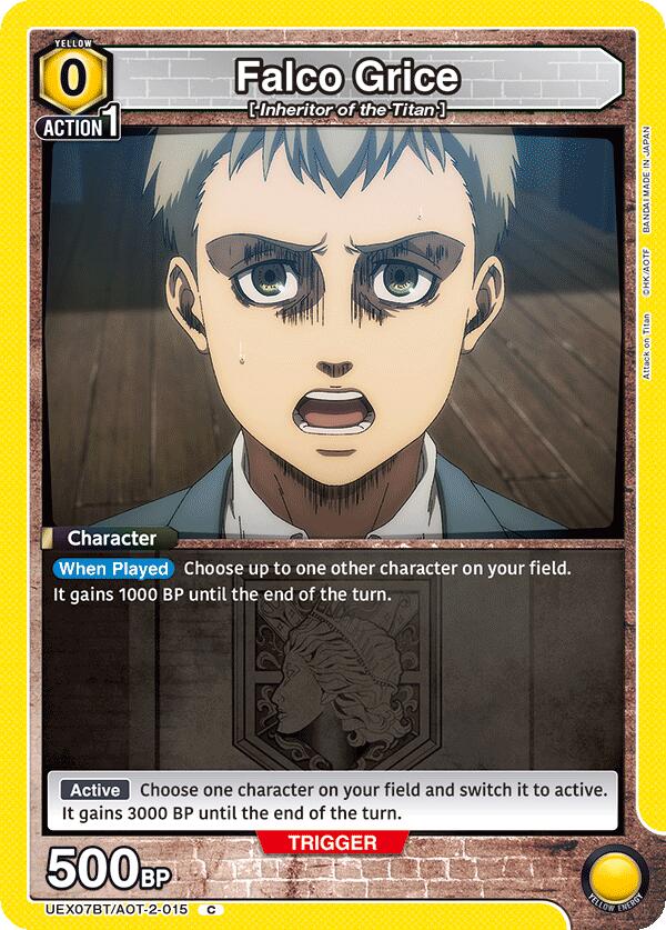 Falco Grice UEX07BT/AOT-2-015 card from UEX07BT: Attack on Titan Vol. 2