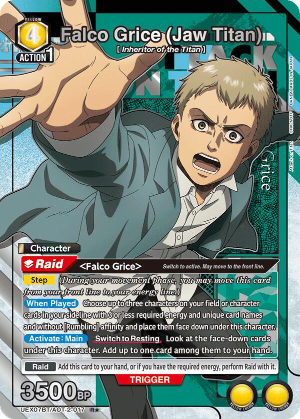 Falco Grice (Jaw Titan) (R*) UEX07BT/AOT-2-017 card from UEX07BT: Attack on Titan Vol. 2