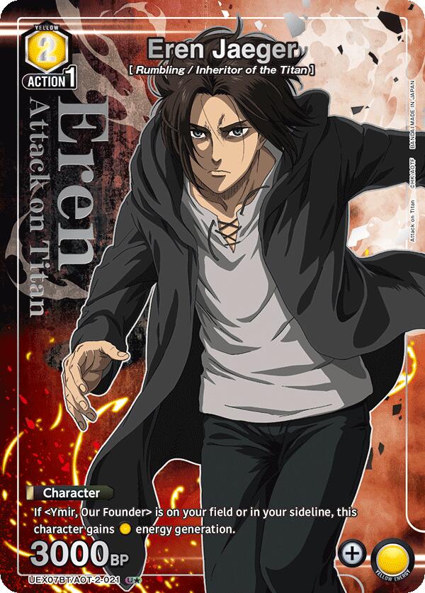 Eren Jaeger (U*) UEX07BT/AOT-2-021 card from UEX07BT: Attack on Titan Vol. 2