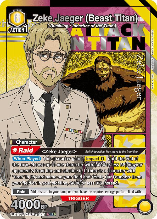 Zeke Jaeger (Beast Titan) (SR*) UEX07BT/AOT-2-025 card from UEX07BT: Attack on Titan Vol. 2