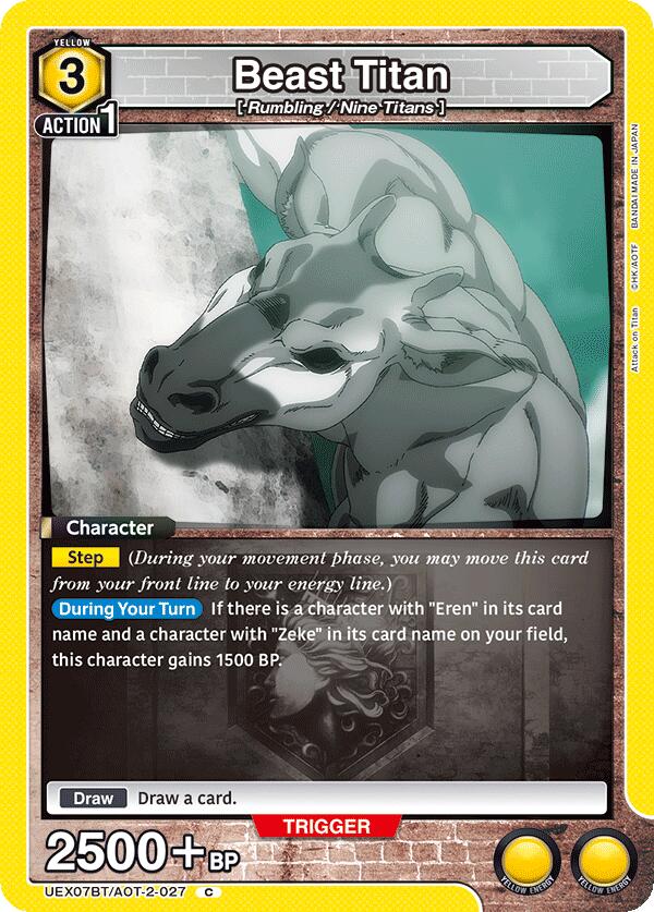 Beast Titan UEX07BT/AOT-2-027 card from UEX07BT: Attack on Titan Vol. 2