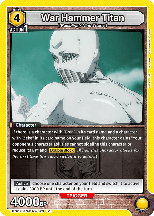 War Hammer Titan UEX07BT/AOT-2-028 card from UEX07BT: Attack on Titan Vol. 2