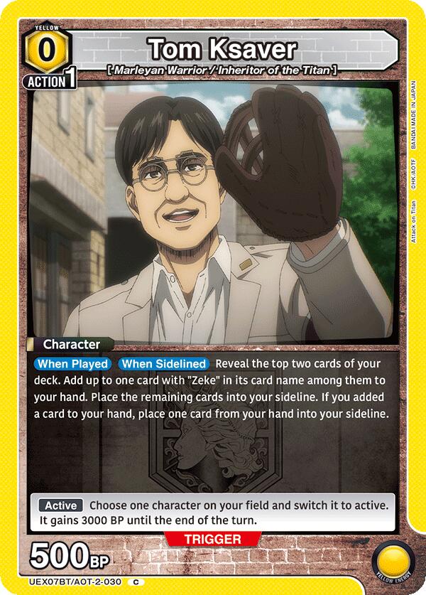 Tom Ksaver UEX07BT/AOT-2-030 card from UEX07BT: Attack on Titan Vol. 2