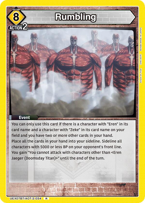 Rumbling UEX07BT/AOT-2-034 card from UEX07BT: Attack on Titan Vol. 2