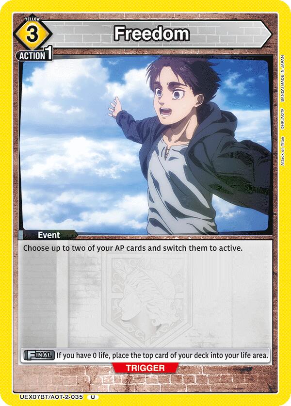 Freedom UEX07BT/AOT-2-035 card from UEX07BT: Attack on Titan Vol. 2