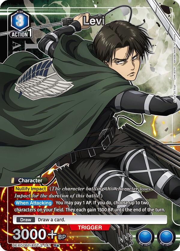 Levi (R*) UEX07BT/AOT-2-041 card from UEX07BT: Attack on Titan Vol. 2
