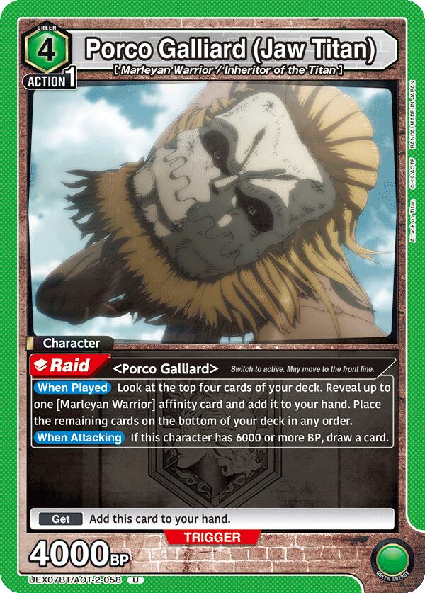 Porco Galliard (Jaw Titan) UEX07BT/AOT-2-058 card from UEX07BT: Attack on Titan Vol. 2