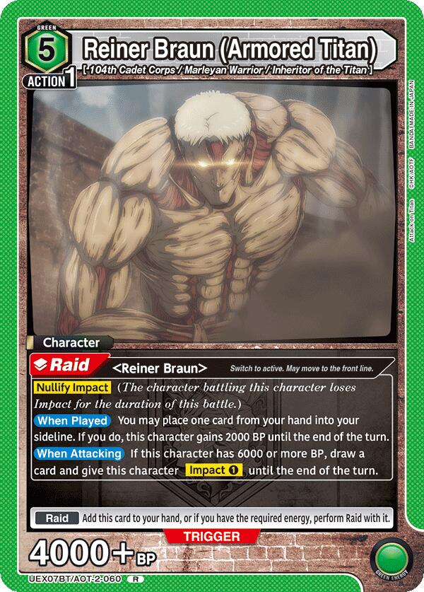 Reiner Braun (Armored Titan) UEX07BT/AOT-2-060 card from UEX07BT: Attack on Titan Vol. 2