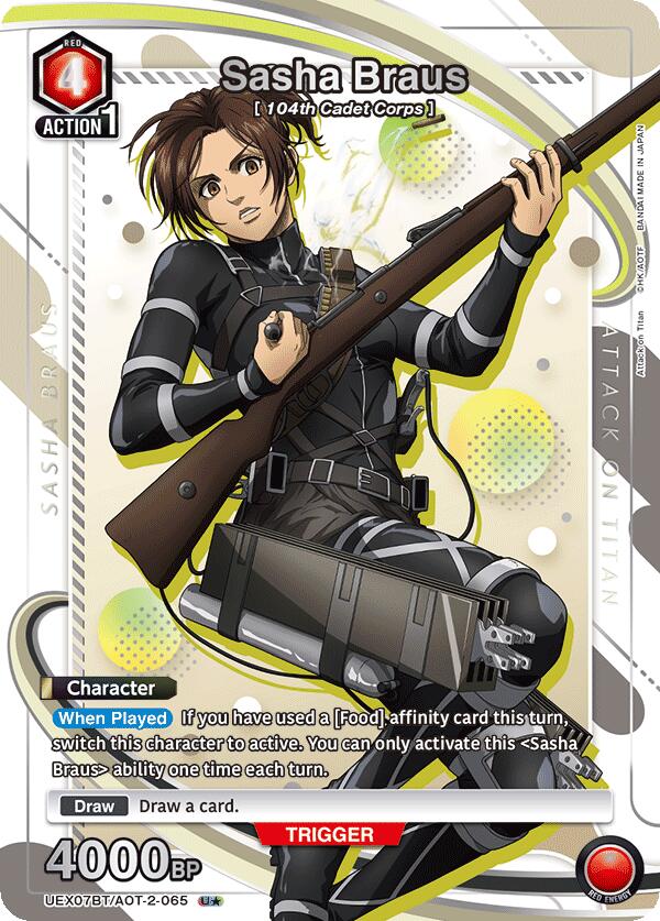Sasha Braus (U*) UEX07BT/AOT-2-065 card from UEX07BT: Attack on Titan Vol. 2