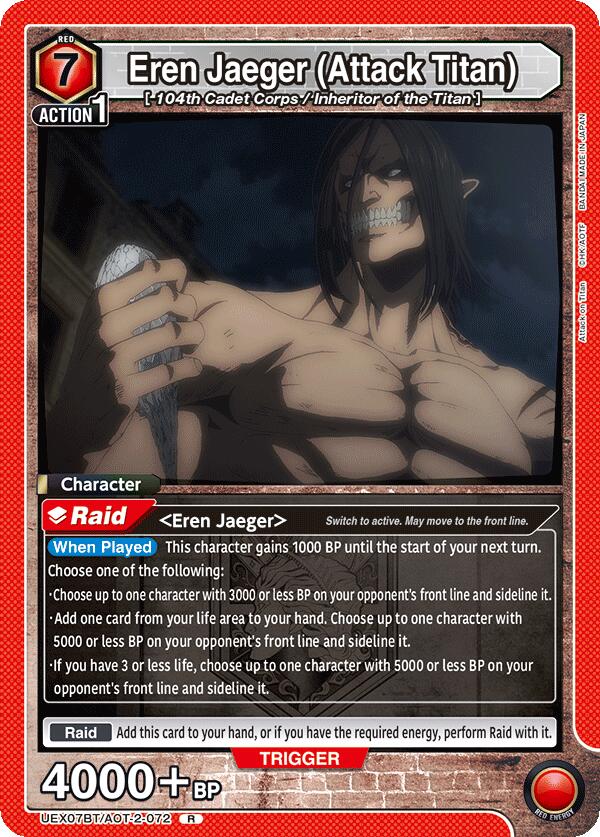 Eren Jaeger (Attack Titan) UEX07BT/AOT-2-072 card from UEX07BT: Attack on Titan Vol. 2