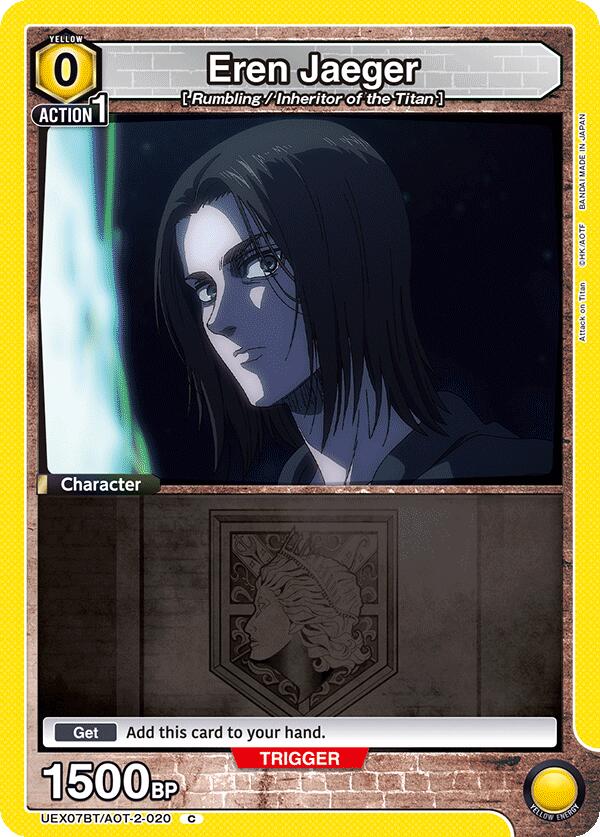 Eren Jaeger (Box Topper Foil) UEX07BT/AOT-2-020 card from UEX07BT: Attack on Titan Vol. 2