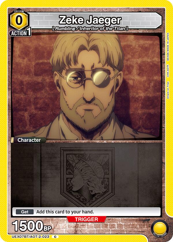 Zeke Jaeger (Box Topper Foil) UEX07BT/AOT-2-023 card from UEX07BT: Attack on Titan Vol. 2