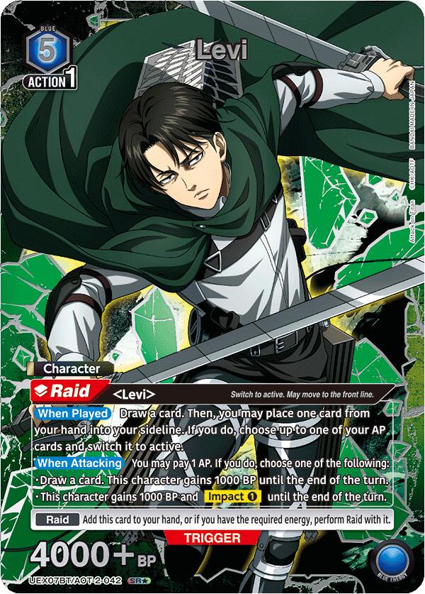 Levi (Box Topper Silver Foil) UEX07BT/AOT-2-042 card from UEX07BT: Attack on Titan Vol. 2