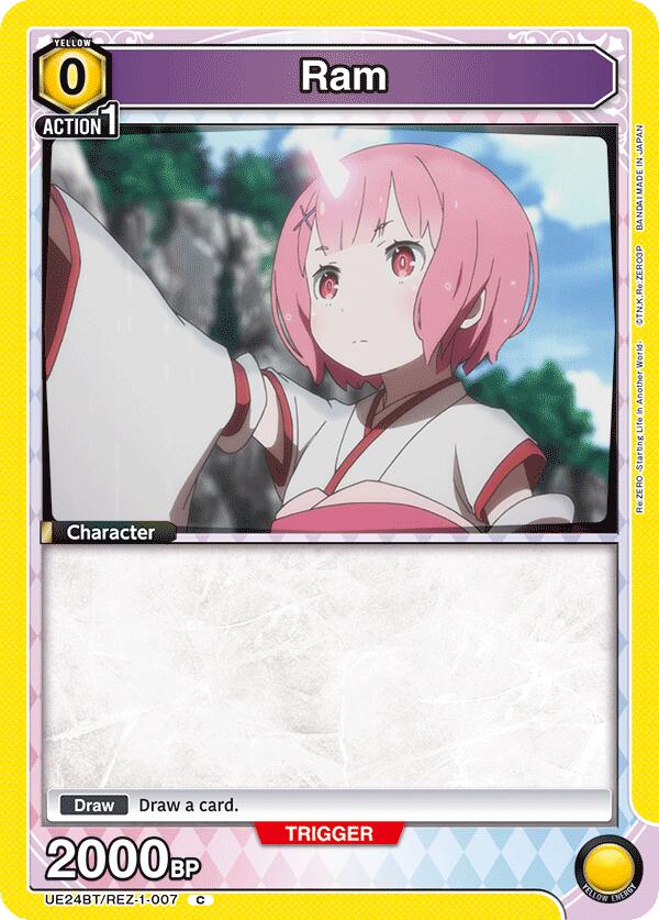 Ram (Box Topper Foil) UE24BT/REZ-1-007 card from UE24BT: Re:ZERO -Starting Life in Another World-