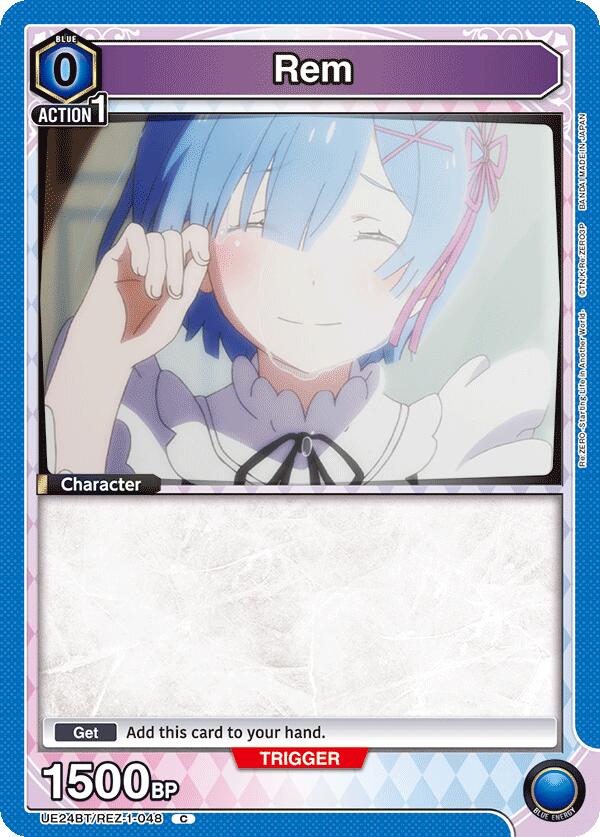 Rem (Box Topper Foil) UE24BT/REZ-1-048 card from UE24BT: Re:ZERO -Starting Life in Another World-