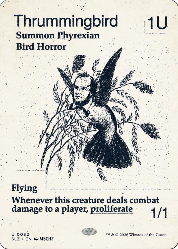 Thrummingbird 32 card from Secret Lair x MSCHF: The Zeta Set