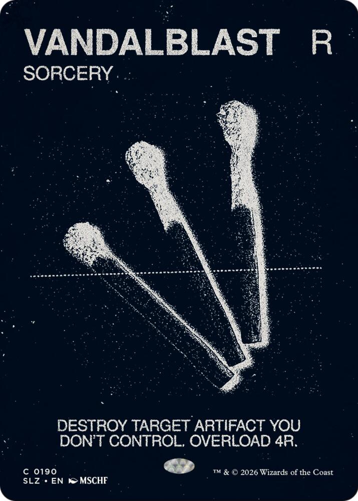 Vandalblast 190 card from Secret Lair x MSCHF: The Zeta Set