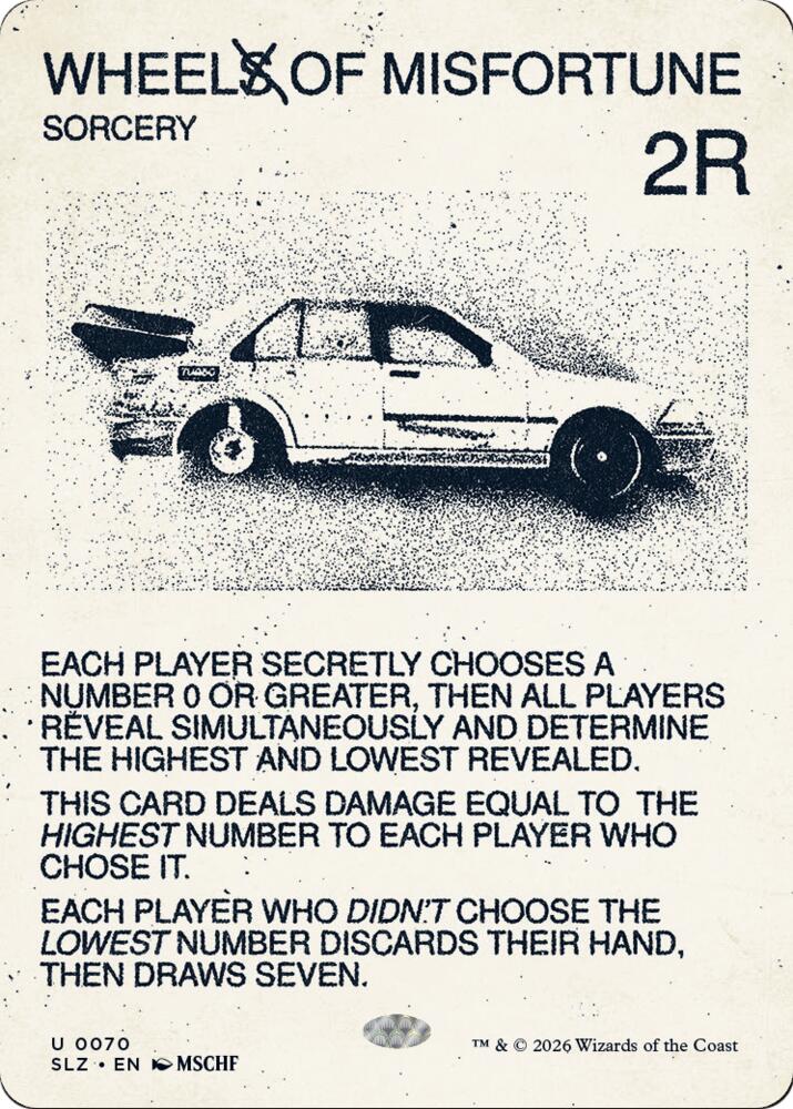 Wheel of Misfortune 70 card from Secret Lair x MSCHF: The Zeta Set
