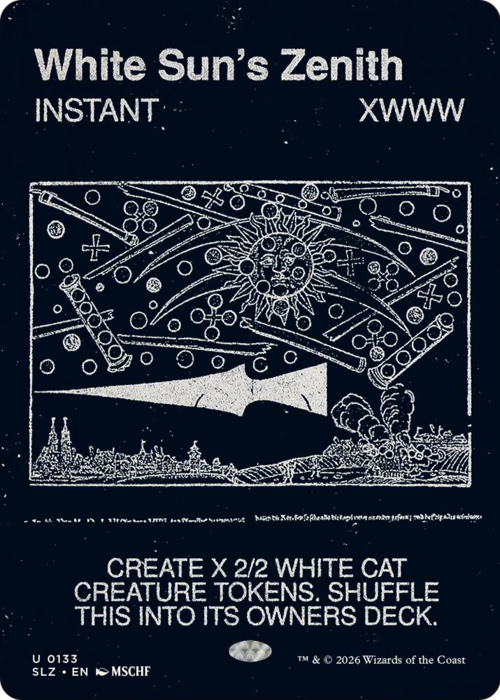 White Sun's Zenith 133 card from Secret Lair x MSCHF: The Zeta Set