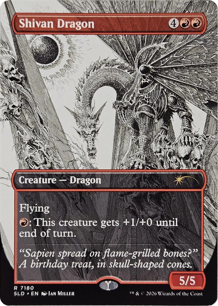 Shivan Dragon 7180 card from Secret Lair Drop Series