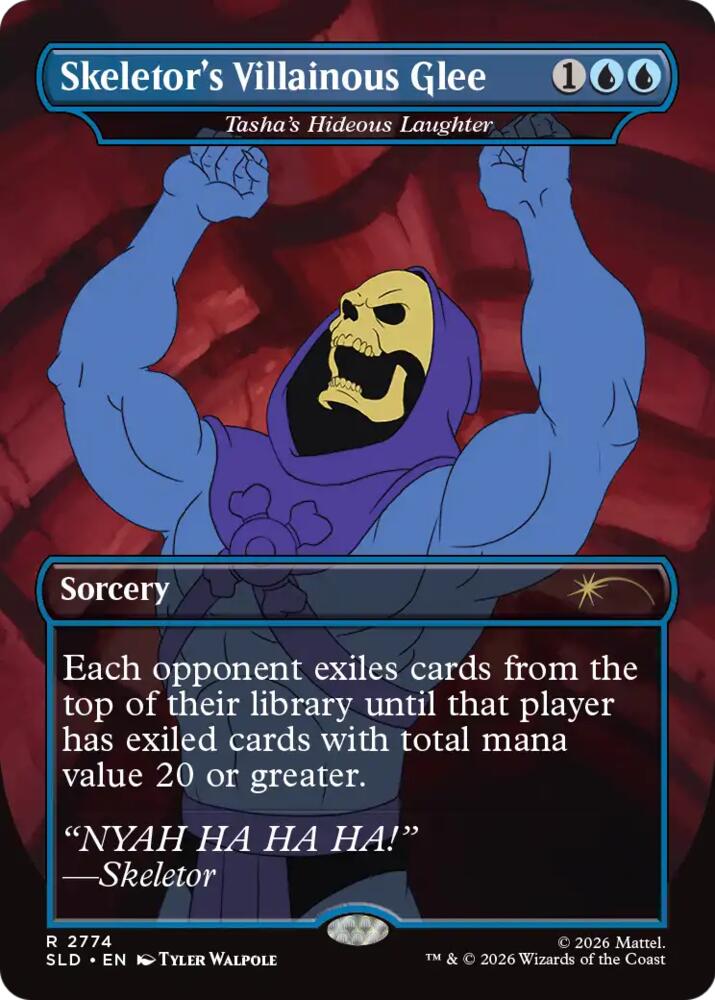 Skeletor's Villainous Glee - Tasha's Hideous Laughter 2774 card from Secret Lair Drop Series