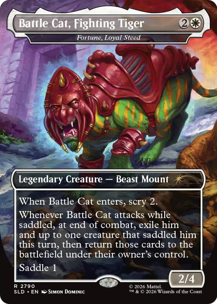 Battle Cat, Fighting Tiger - Fortune, Loyal Steed 2790 card from Secret Lair Drop Series