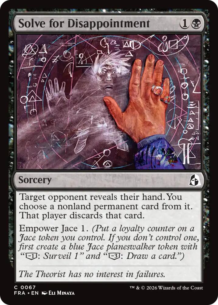 Solve for Disappointment 67 card from Reality Fracture