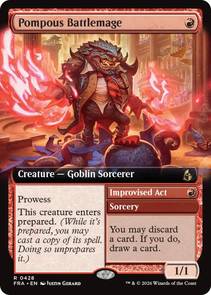 Pompous Battlemage (Extended Art) 428 card from Reality Fracture