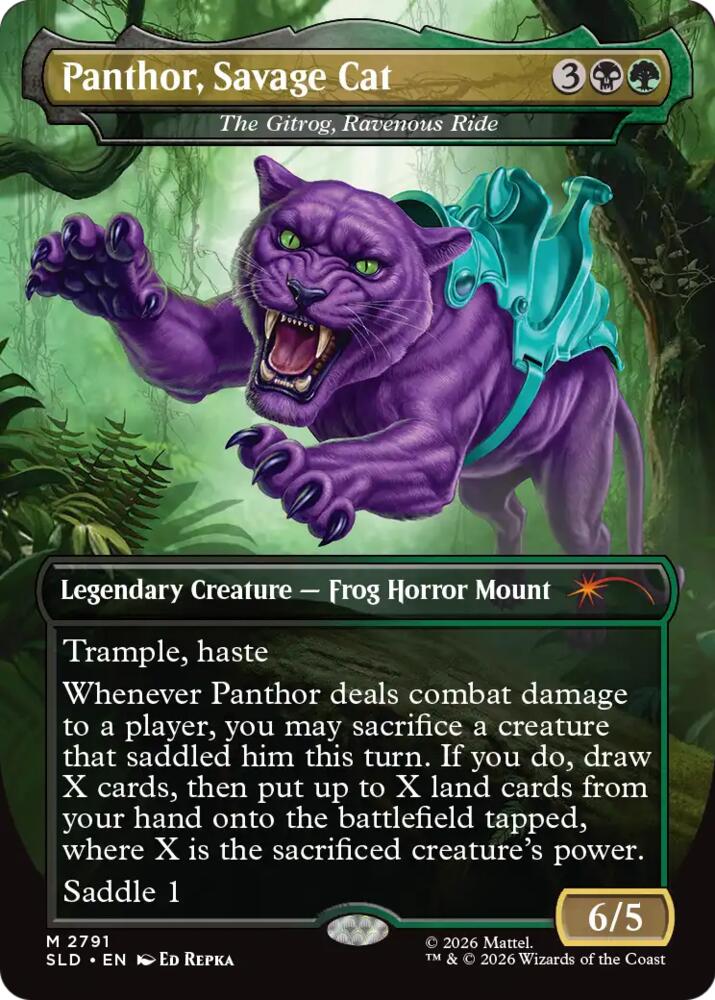 Panthor, Savage Cat - The Gitrog, Ravenous Ride 2791 card from Secret Lair Drop Series