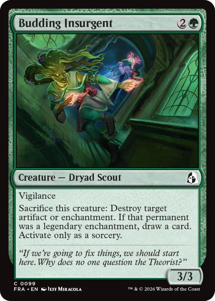Budding Insurgent 99 card from Reality Fracture