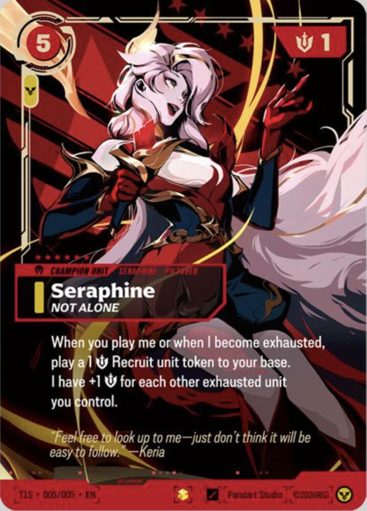 Seraphine, Not Alone (T1 Worlds Champion Signature Edition Bundle) T1S 005/005 card from Riftbound Promotional Cards