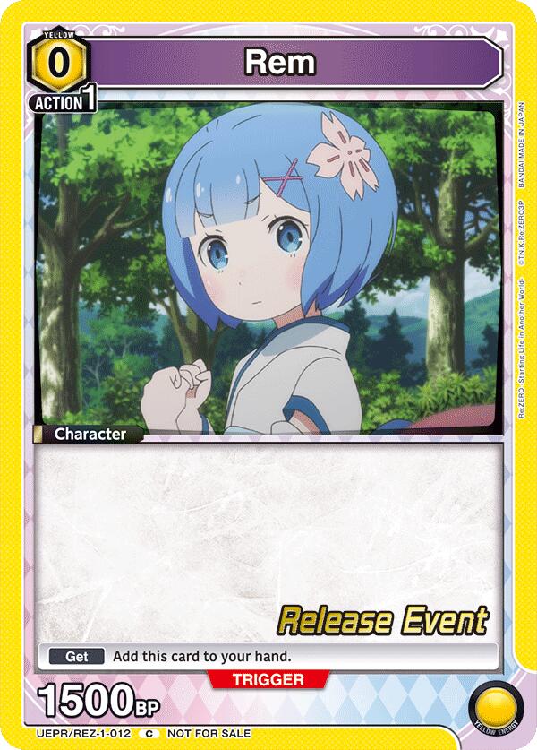 Rem UEPR/REZ-1-012 card from UE24BT: Re:ZERO -Starting Life in Another World- Release Event Cards