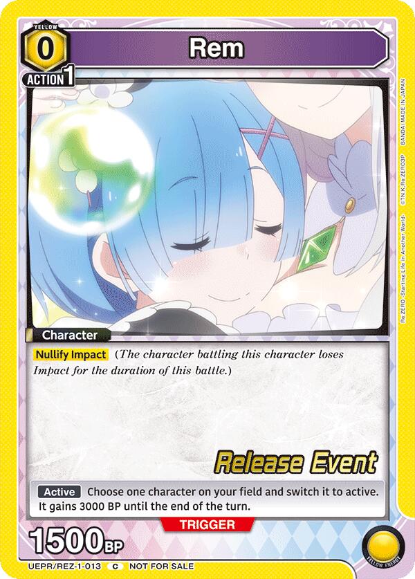 Rem UEPR/REZ-1-013 card from UE24BT: Re:ZERO -Starting Life in Another World- Release Event Cards