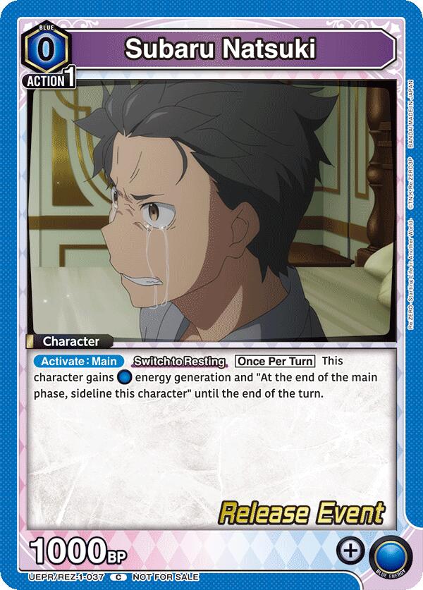 Subaru Natsuki UEPR/REZ-1-037 card from UE24BT: Re:ZERO -Starting Life in Another World- Release Event Cards