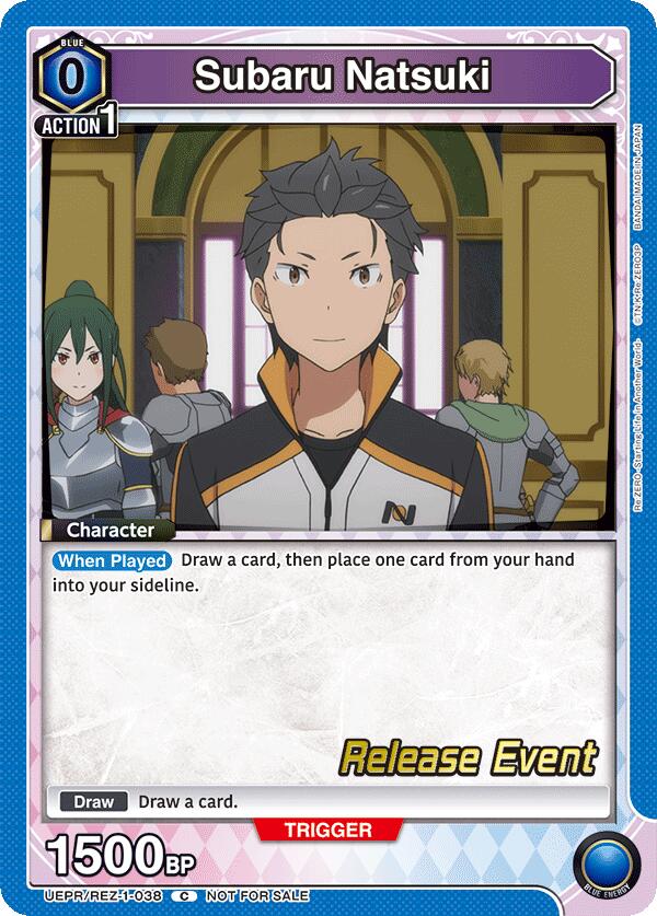 Subaru Natsuki UEPR/REZ-1-038 card from UE24BT: Re:ZERO -Starting Life in Another World- Release Event Cards