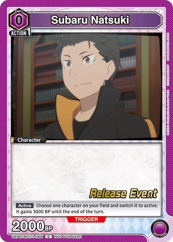 Subaru Natsuki UEPR/REZ-1-068 card from UE24BT: Re:ZERO -Starting Life in Another World- Release Event Cards