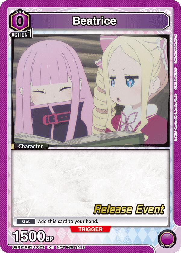 Beatrice UEPR/REZ-1-072 card from UE24BT: Re:ZERO -Starting Life in Another World- Release Event Cards
