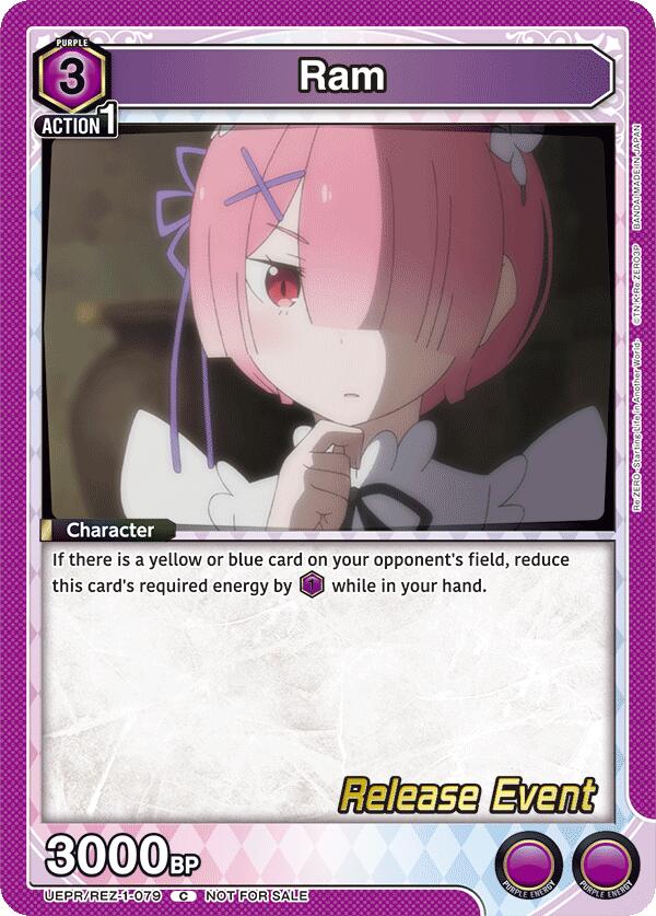 Ram UEPR/REZ-1-079 card from UE24BT: Re:ZERO -Starting Life in Another World- Release Event Cards